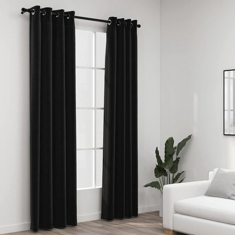 Vidaxx gardiner linned look mørklægning 2 stk 140x245 cm antracit