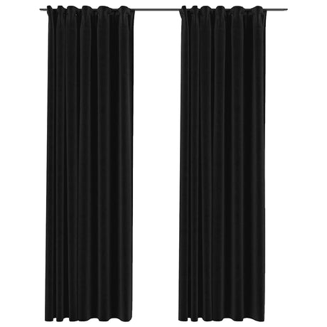 Vidaxl gardiner linned damning kroge 2 st 140x225 cm antracit