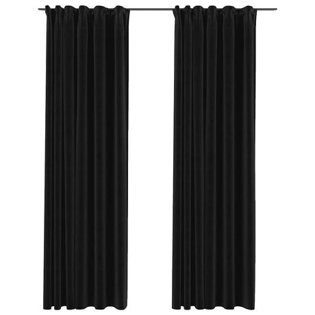Vidaxl gardiner linned blackout kroge 2 stk 140x245 cm antracit