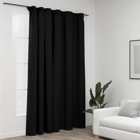 Vidaxl gardin linned look damning haken 290x245 cm antracit