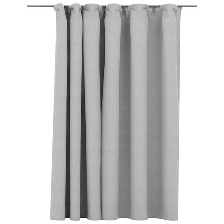 Vidaxl gardin linned look fordømmende med kroge 290x245 cm grå