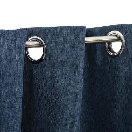 Vidaxl gardiner linned look damende øjne 2 st 140x225 cm blå