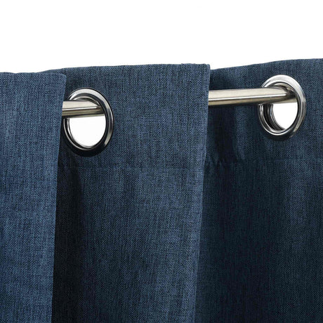 Vidaxl gardiner linned look damende øjne 2 st 140x245 cm blå