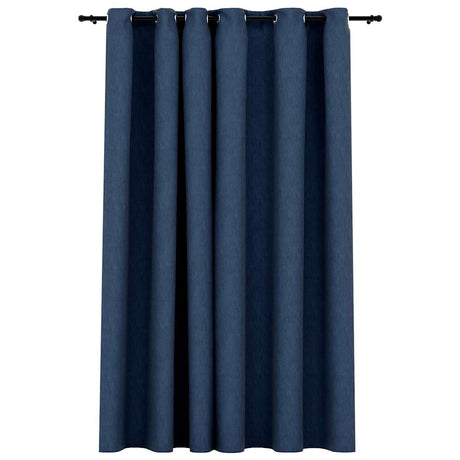 Vidaxl gardin linned look fordømmende med øjne 290x245 cm blå