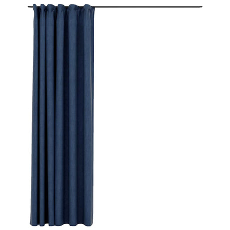 Vidaxl Curtain Linen Look Damning med kroge 290x245 cm blå