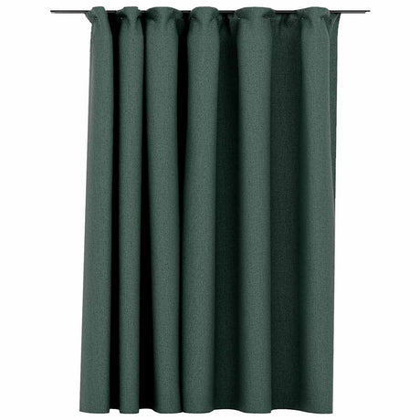 Vidaxl Curtain Linen Look Damning med kroge 290x245 cm grønt