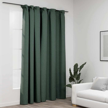 Vidaxl Curtain Linen Look Damning med kroge 290x245 cm grønt