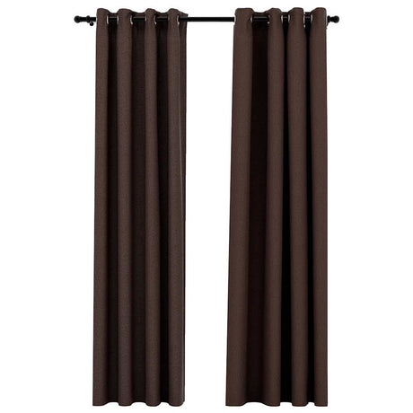 Vidaxl gardiner linned look damende øjne 2 st 140x225 cm taupe