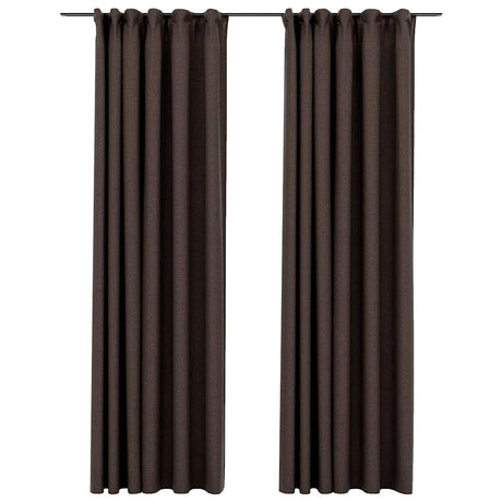 Vidaxl gardiner linned look damning kroge 2 st 140x245 cm taupe