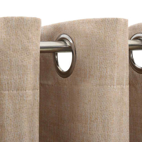 Vidaxl gardiner linned look damende øjne 2 st 140x175 cm beige