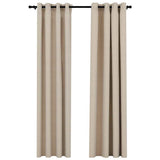 Vidaxl gardiner linned look damende øjne 2 st 140x245 cm beige
