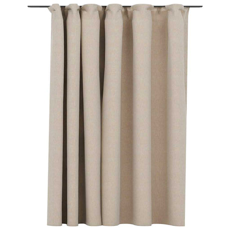 Vidaxl gardin linned look fordømmende med kroge 290x245 cm beige