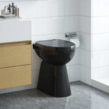VidaXL kantløst toilet 7 cm ekstra højde soft-close keramik sort