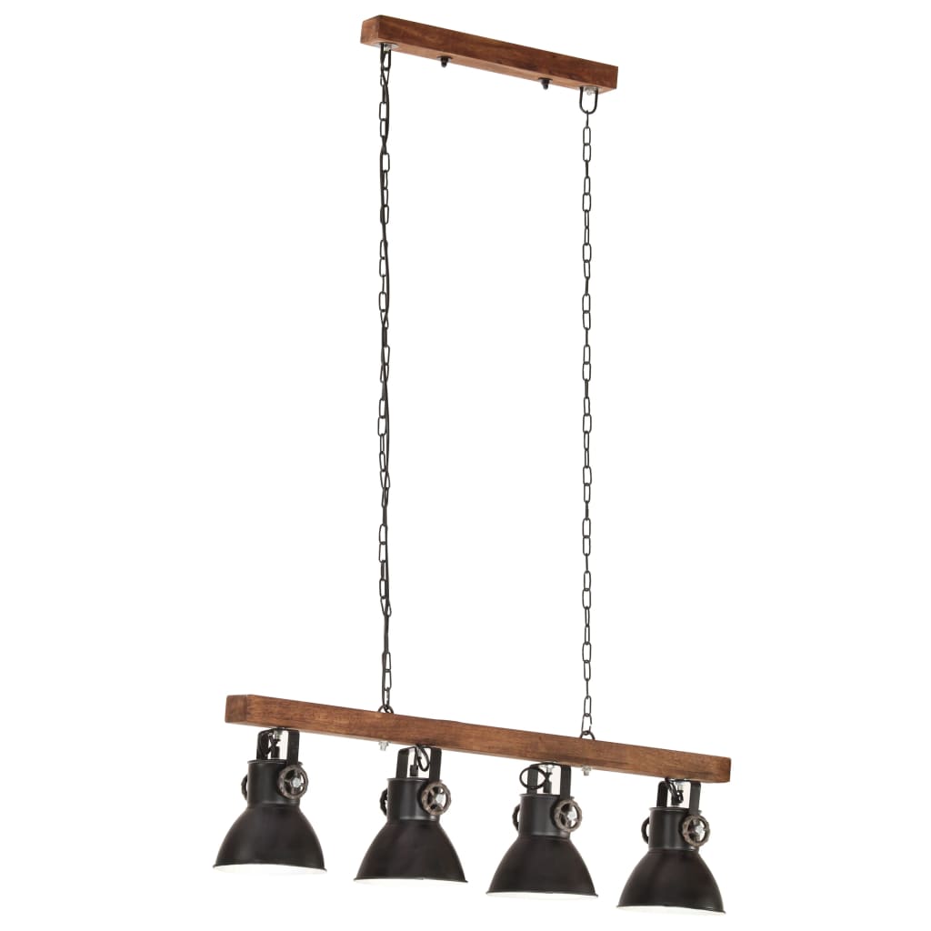 VidaXL loftslampe industriel E27 mangotræ sort