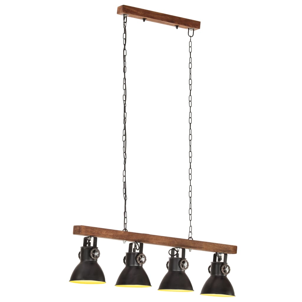 VidaXL loftslampe industriel E27 mangotræ sort