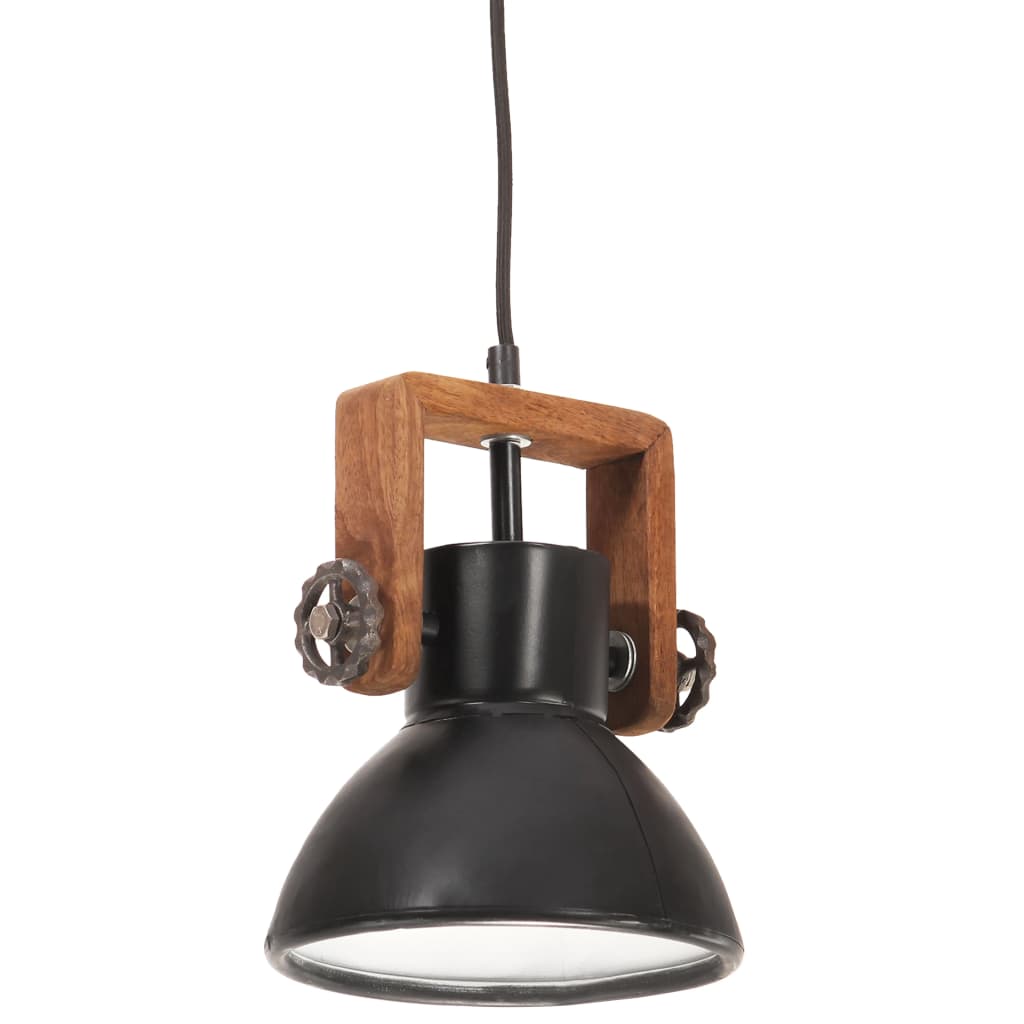 VidaXL hængelampe industrirund 25 w e27 19 cm sort