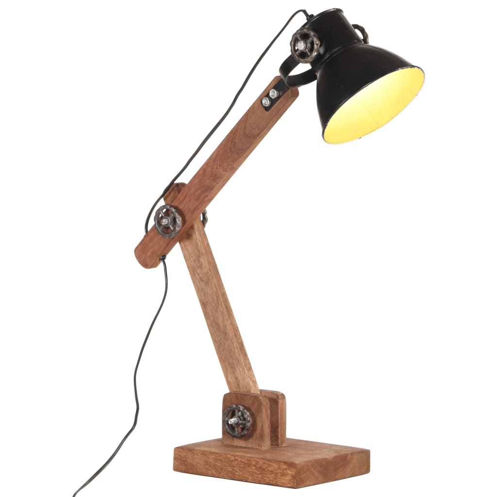VidaXL Skrivebordslampe industriel rund E27 58x18x90 cm sort