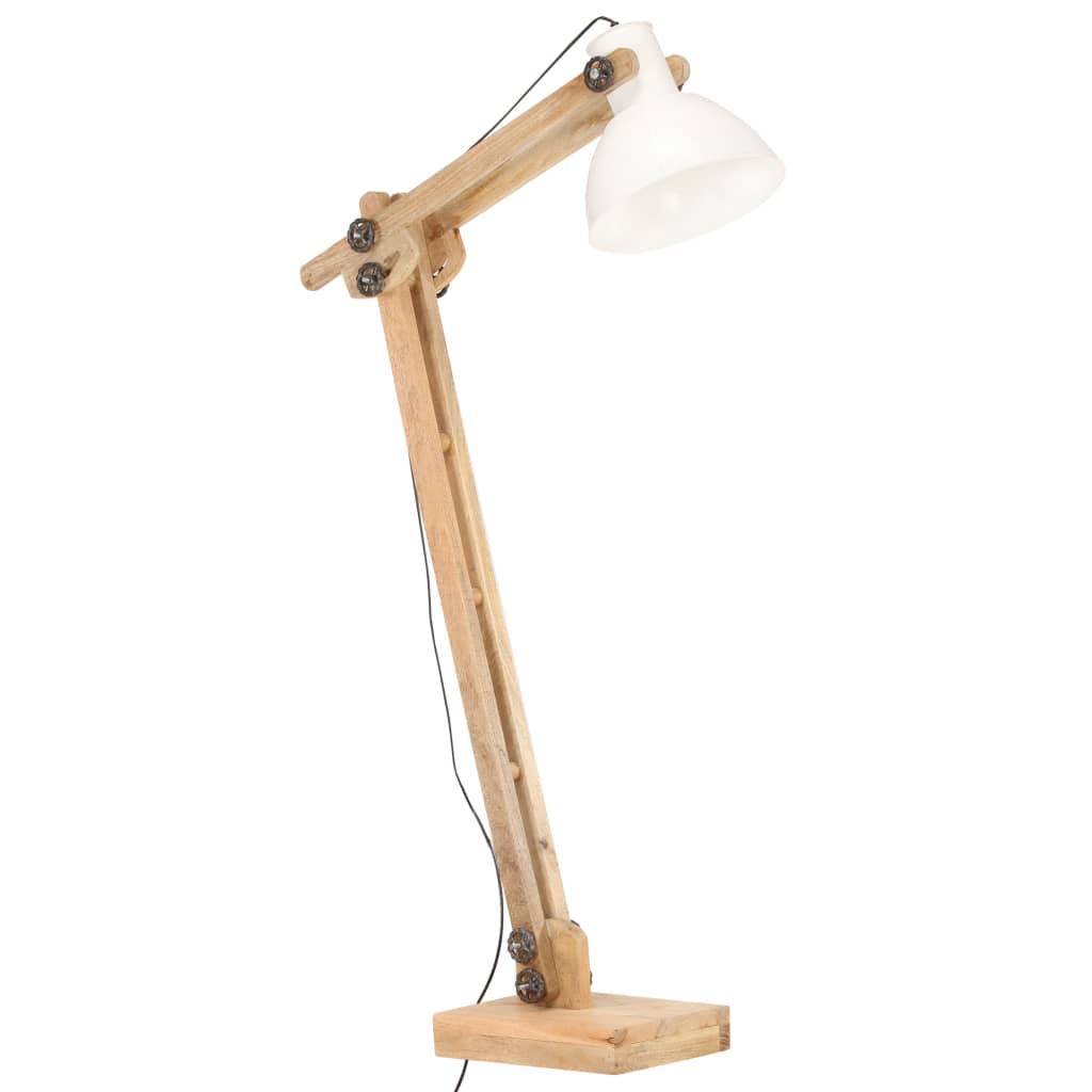 Vidaxl Floor Lamp E27 Solid Mangohout White