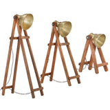 Vidaxl gulvlamper 3 st e27 Solid Mangowood messing farvet