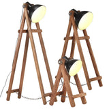 VidaXL gulvlamper 3 stk E27 massiv mangotræ sort