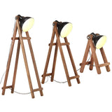 VidaXL gulvlamper 3 stk E27 massiv mangotræ sort