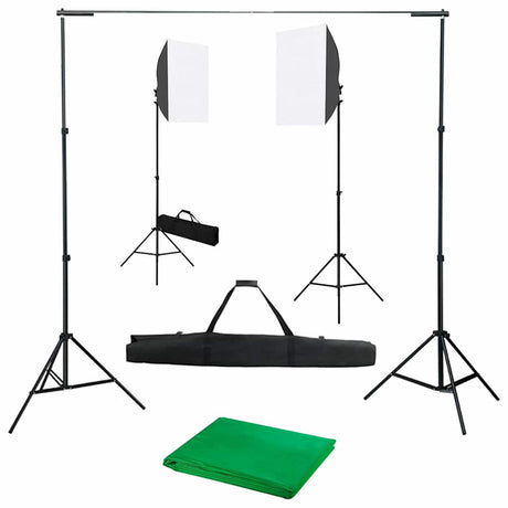 VidaXL fotostudiesæt med softbox lys og baggrund