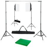 VidaXL fotostudiesæt med softbox lys og baggrund