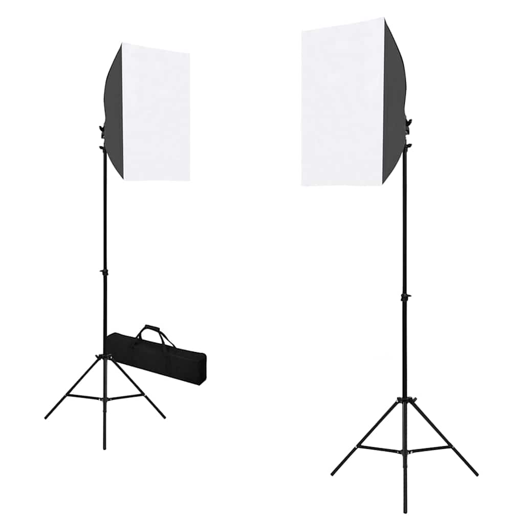 VidaXL fotostudiesæt med softbox lys og baggrund