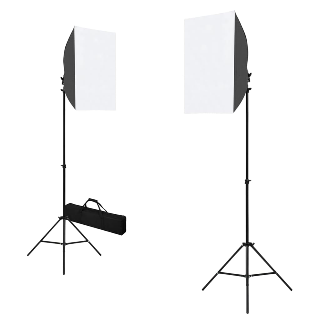 VidaXL fotostudiesæt med softbox lys og baggrund