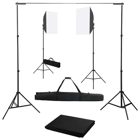 Vidaxl Photo Studio Set med softbox -lamper og baggrund