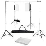 VidaXL fotostudiesæt med softbox lys og baggrund