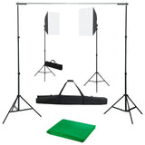 VidaXL fotostudiesæt med softbox lys og baggrund