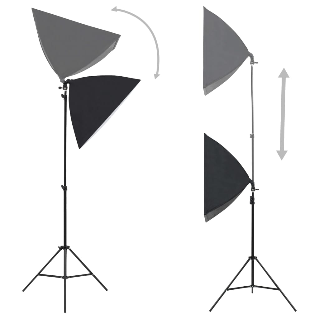 VidaXL fotostudiesæt med softbox lys og baggrund