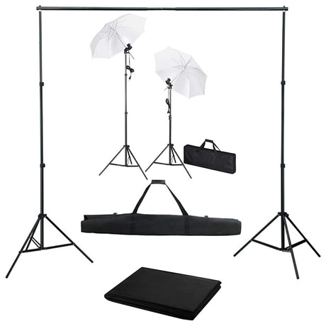 Vidaxl fotostudiesæt med baggrund, lamper og paraplyer