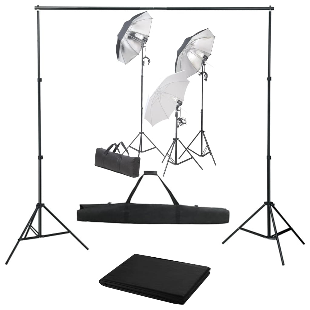 Vidaxxl fotostudiesæt med lyssæt og baggrund