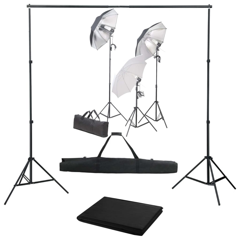 Vidaxxl fotostudiesæt med lyssæt og baggrund