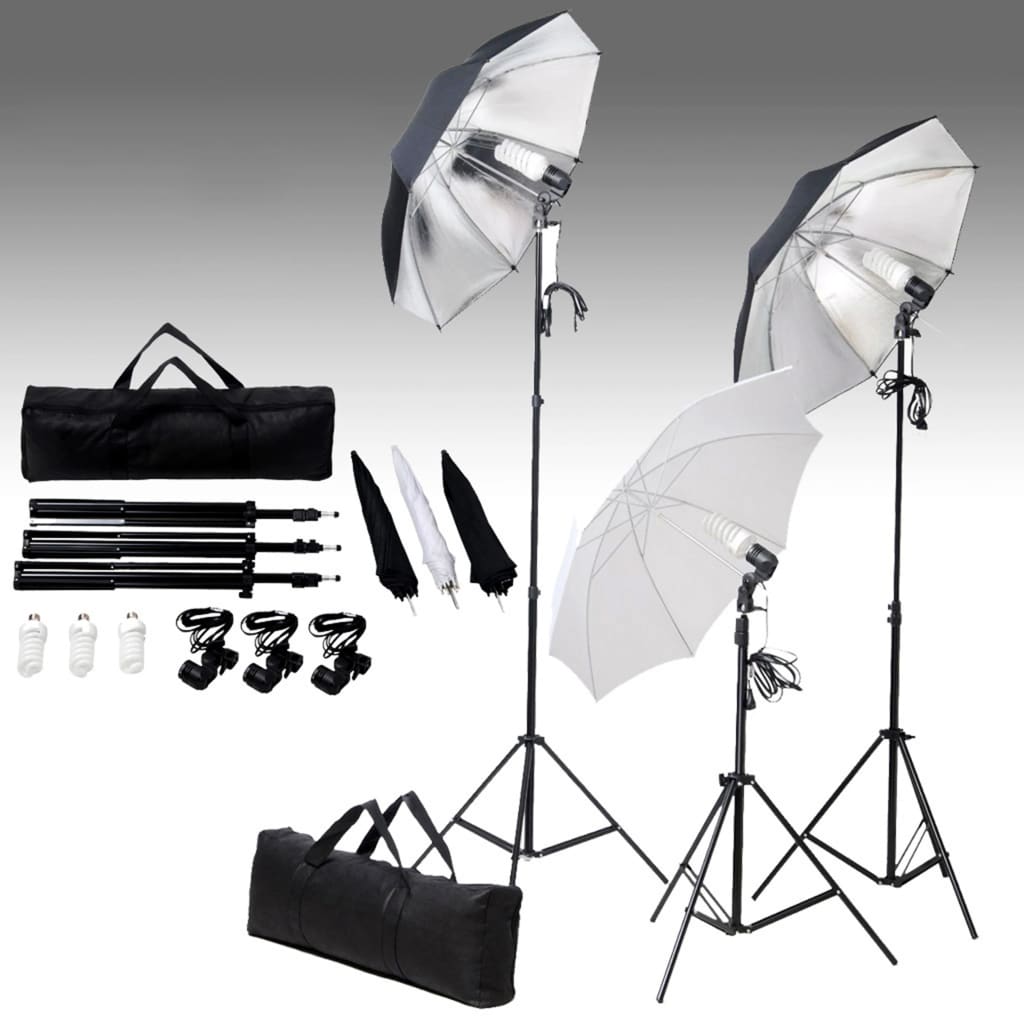 Vidaxxl fotostudiesæt med lyssæt og baggrund