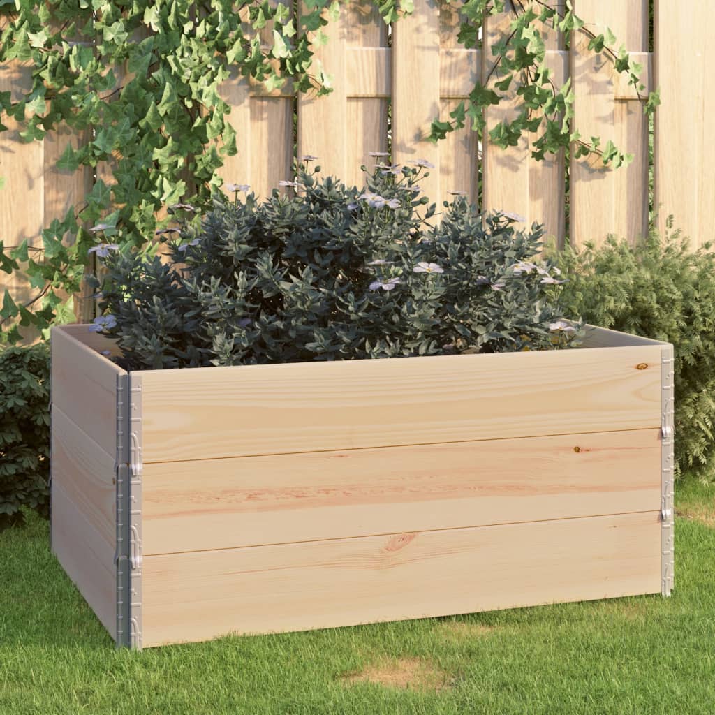 Vidaxl 3 stplantere hævet 80x120 cm solid fyrretræ