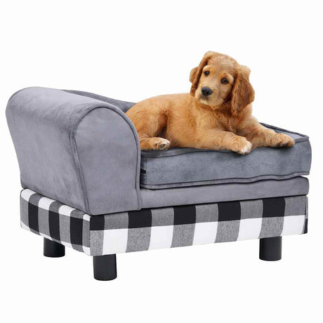 Vidaxl Dog Bank 57x34x36 cm plys grå