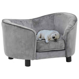 Vidaxl Dog Bank 69x49x40 cm plys grå