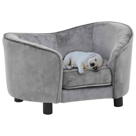 Vidaxl Dog Bank 69x49x40 cm plys grå