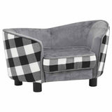 Vidaxl Dog Bank 68x38x38 cm plys grå