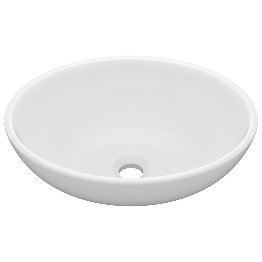 Vidaxl Washbasin Oval 40x33 cm keramisk mat hvid