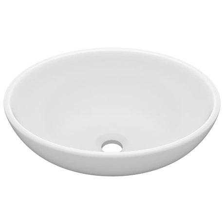 Vidaxl Washbasin Oval 40x33 cm keramisk mat hvid