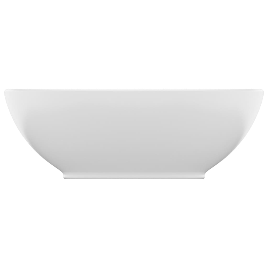 Vidaxl Washbasin Oval 40x33 cm keramisk mat hvid