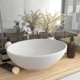 Vidaxl Washbasin Oval 40x33 cm keramisk mat hvid