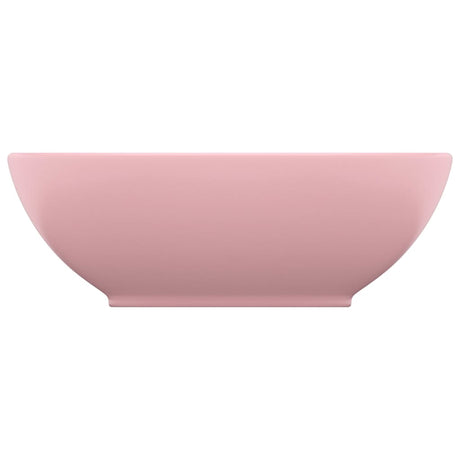 Vidaxl Washbasin Oval 40x33 cm keramisk sål lyserød