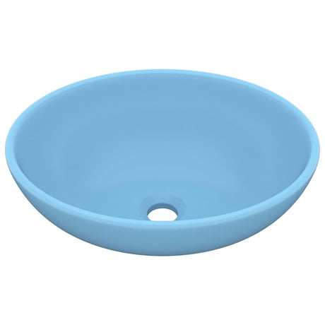 Vidaxl Washbasin Oval 40x33 cm keramisk Matt lyseblå