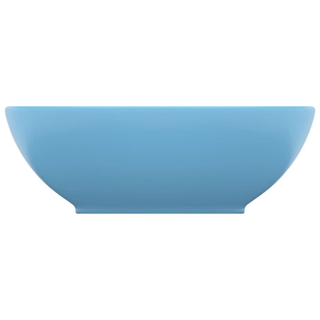 Vidaxl Washbasin Oval 40x33 cm keramisk Matt lyseblå