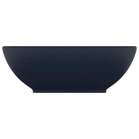 Vidaxl Washbasin Oval 40x33 cm keramisk Matt mørkeblå
